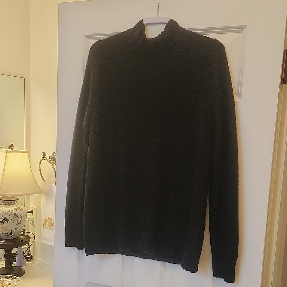 J. Crew Womens Black Ruffle Neck Sweater